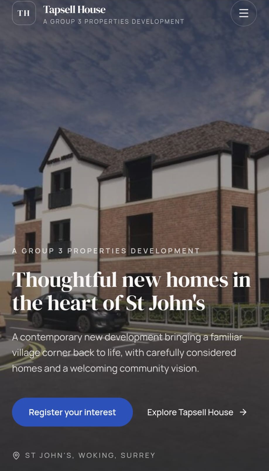 Tapsell House website design